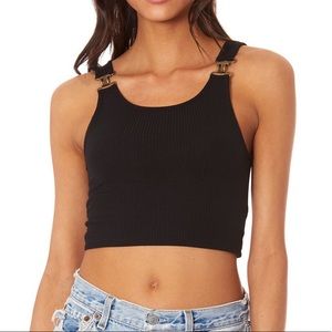 LF Emma & Sam Clasp Strap Black Cropped Tank